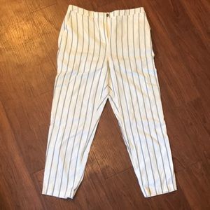 ASOS Striped Linen Slim Cigarette Pants